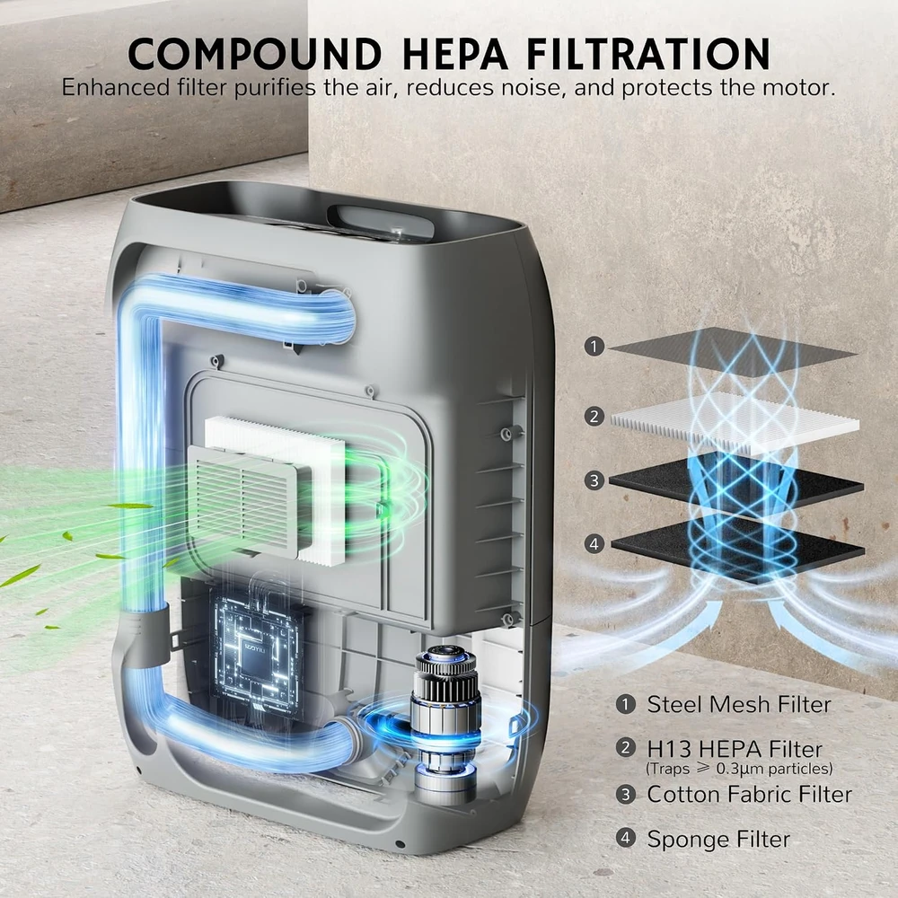AIRTHEREAL automatinis dulkių siurblys-šluotelė T1, 20 kPa, 7 l