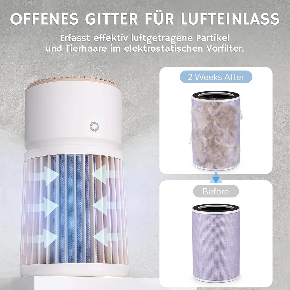 AIRTHEREAL oro valytuvas naminiams gyvūnams su H13 HEPA filtru, 325 m², AGH400