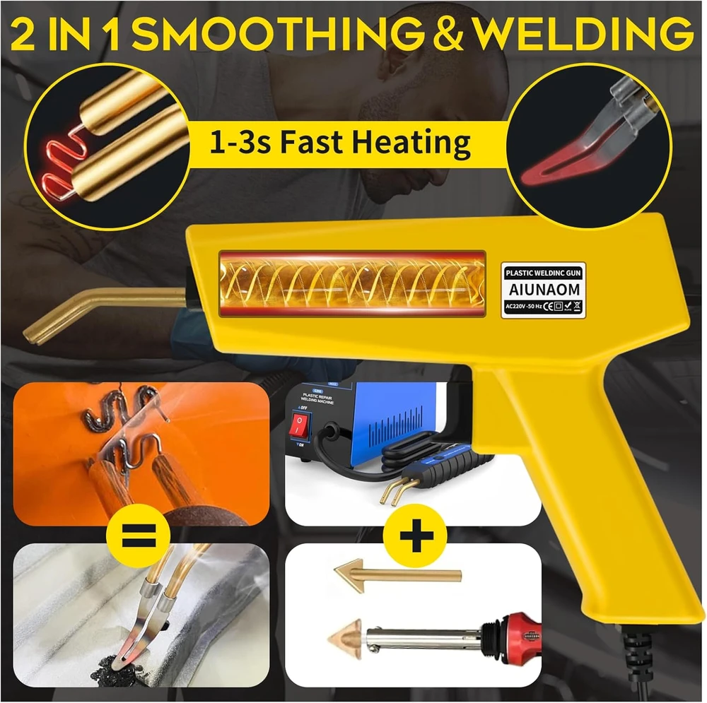 AIUNAOM plastikų suvirinimo aparatas 230 W, 400 °C su 900 sąvaržėlių, PWG02