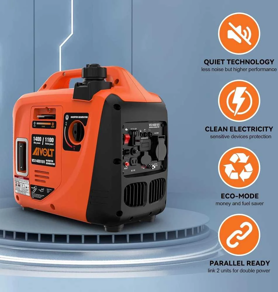 Aivolt "Widmann WM2500W": benzinu varomas nešiojamasis inverterinis generatorius - 650 W
