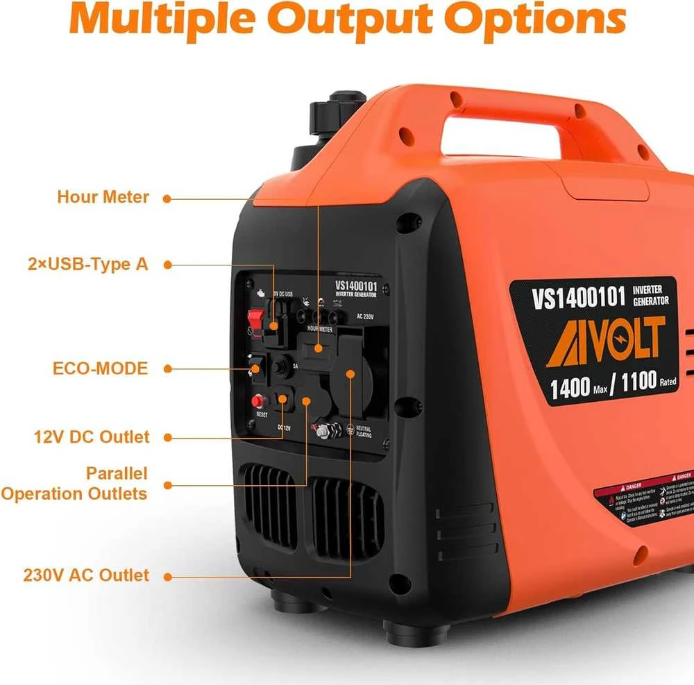 Aivolt "Widmann WM2500W": benzinu varomas nešiojamasis inverterinis generatorius - 650 W