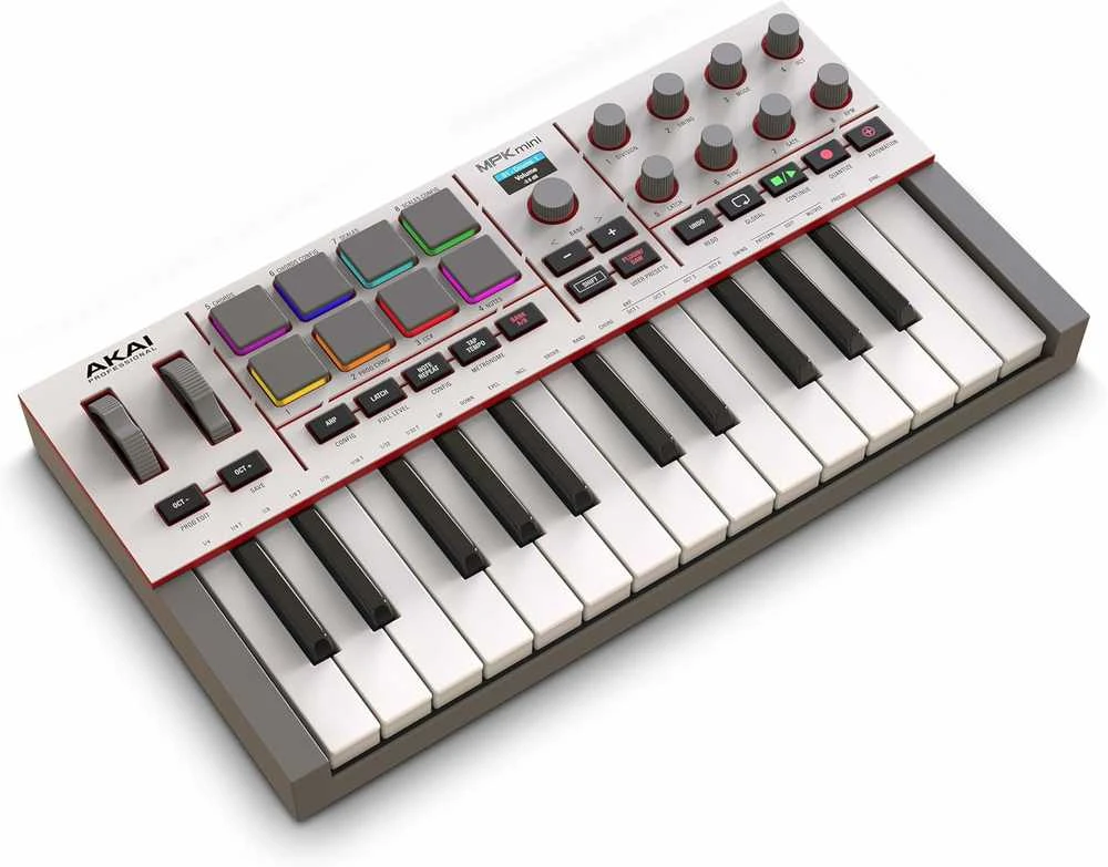 AKAI MPK Mini MK4 - MIDI controller / control keypad, baltas
