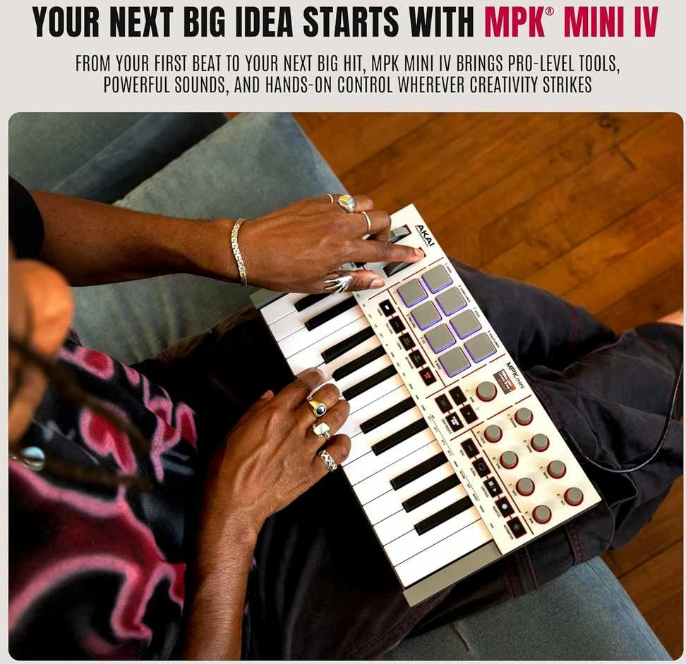 AKAI MPK Mini MK4 - MIDI controller / control keypad, baltas