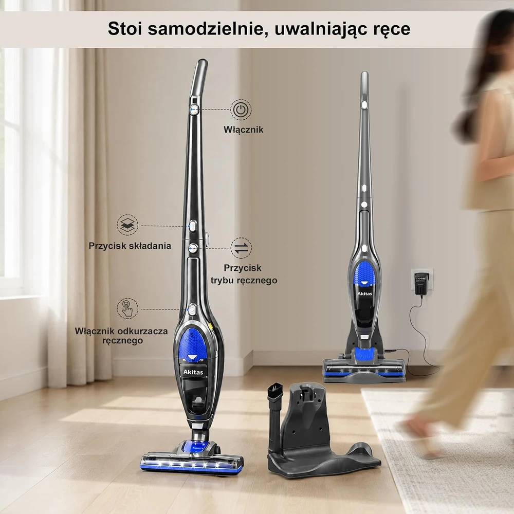 Akitas belaidis dulkių siurblys su nuimamu rankiniu moduliu, 150 W, U10A