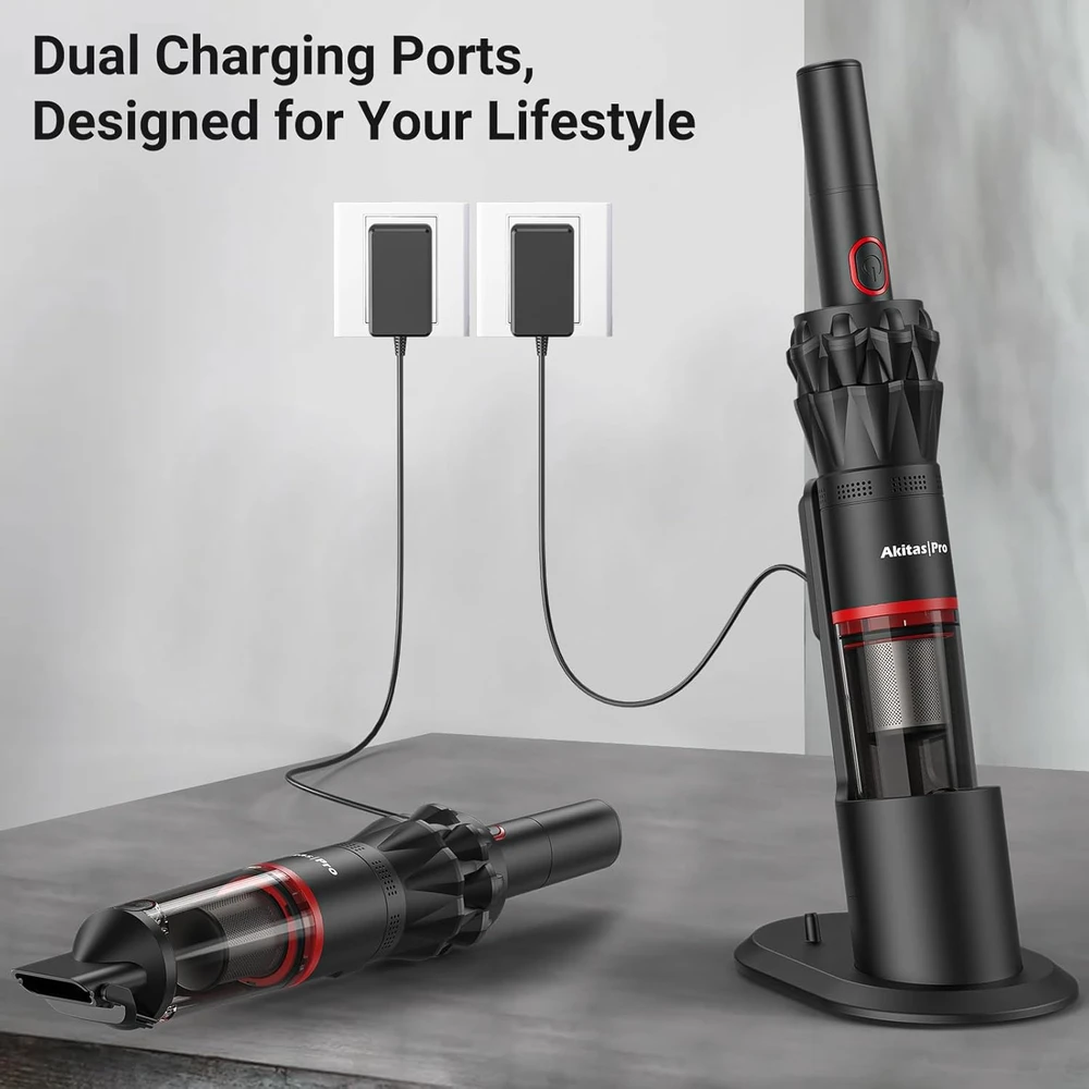 Akitas belaidis rankinis dulkių siurblys 90 W su HEPA filtru, H2