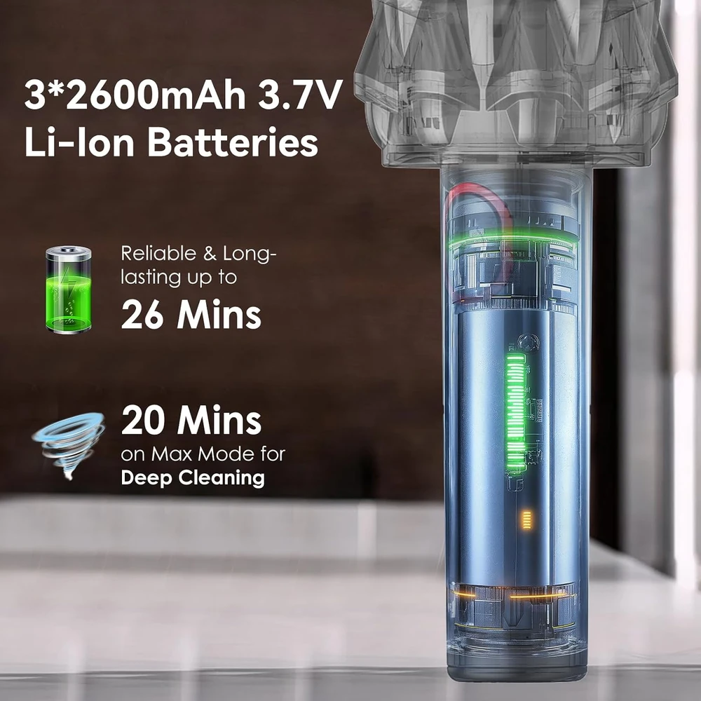 Akitas belaidis rankinis dulkių siurblys 90 W su HEPA filtru, H2