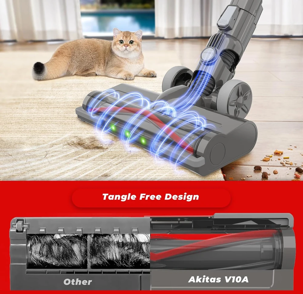 Akitas belaidis vertikalus dulkių siurblys 450 W, 45 kPa, 60 min V10A