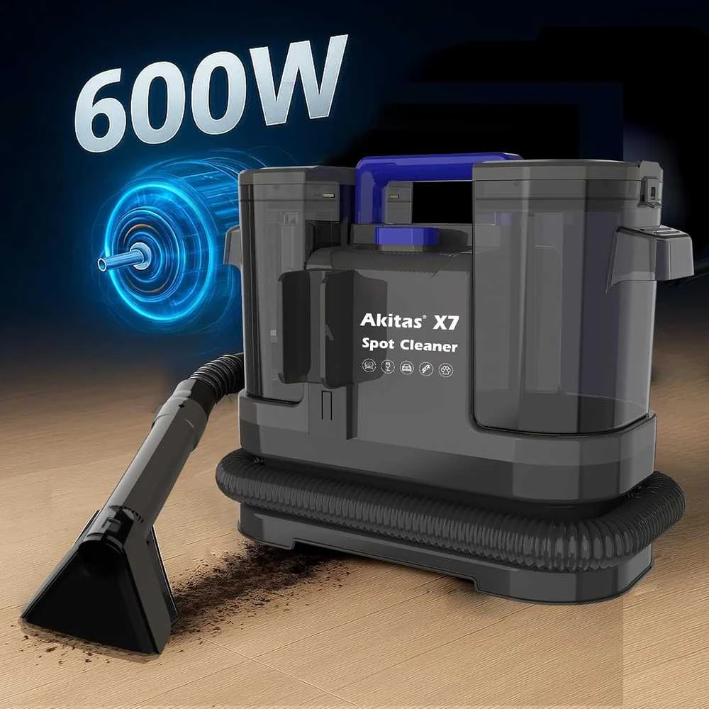 Akitas dulkių siurblys X7 600 W su savaiminio valymo funkcija, 14 kPa galia, dvigubu baku
