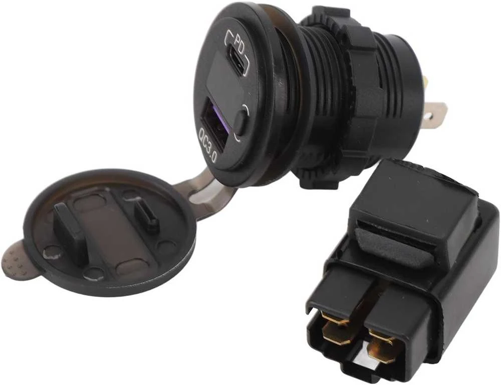 Akozon motociklo USB įkroviklis su PD greituoju įkrovimu, vandeniui atsparus, 12V, VersysX300