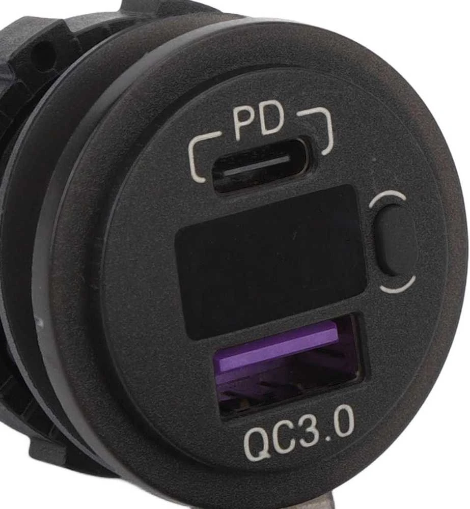 Akozon motociklo USB įkroviklis su PD greituoju įkrovimu, vandeniui atsparus, 12V, VersysX300