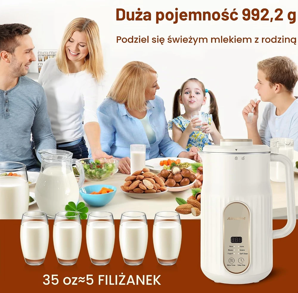 AlfaBot augalinio pieno gaminimo aparatas 1000 ml, 800 W, 5 režimai, N2