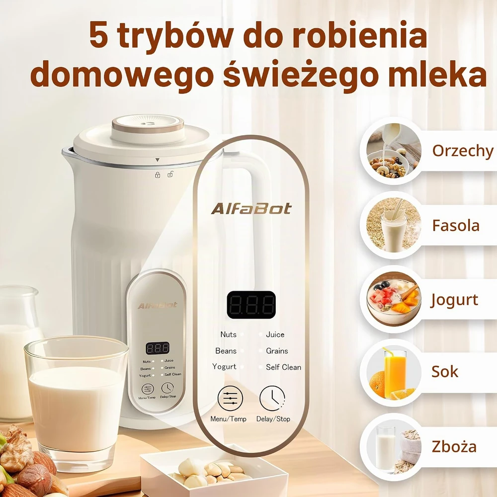 AlfaBot augalinio pieno gaminimo aparatas 1000 ml, 800 W, 5 režimai, N2