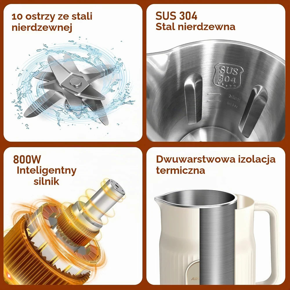 AlfaBot augalinio pieno gaminimo aparatas 1000 ml, 800 W, 5 režimai, N2