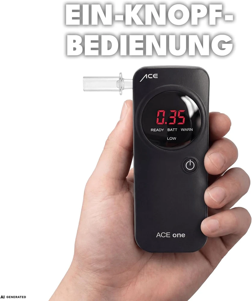 Alkotesteris ACE One Juodas elektrocheminis alkomatis, paklaida iki 0.05 ‰, vaizdinis įspėjimas