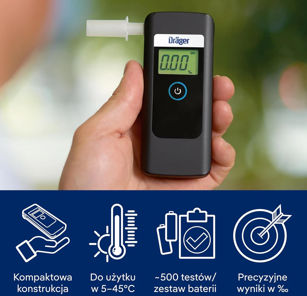 Alkotesteris Dräger alkoholio matuoklis Alcotest 1000, iki 500 testų, modelis 3737741