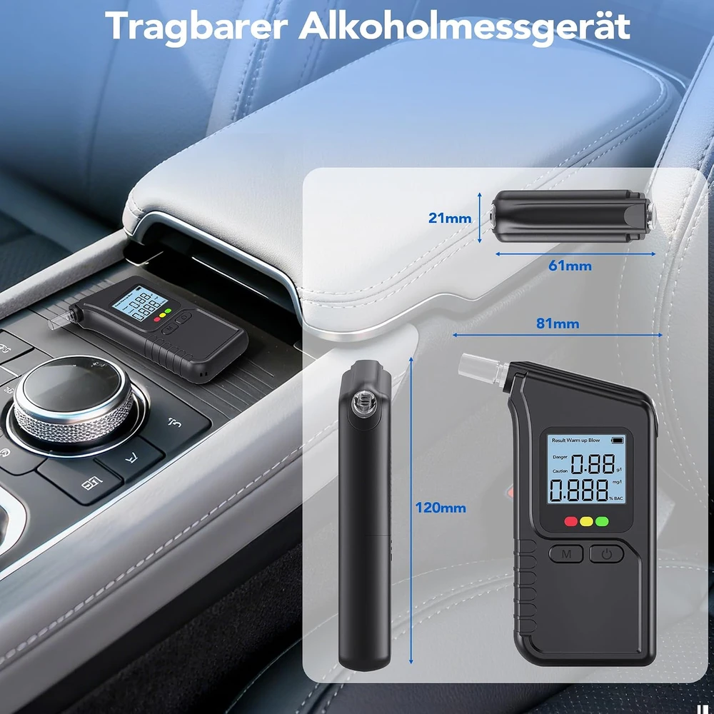 Alkotesteris Rottogoon alkomatis su dviem jutikliais, LCD ekranu ir 20 kandiklių MR1107
