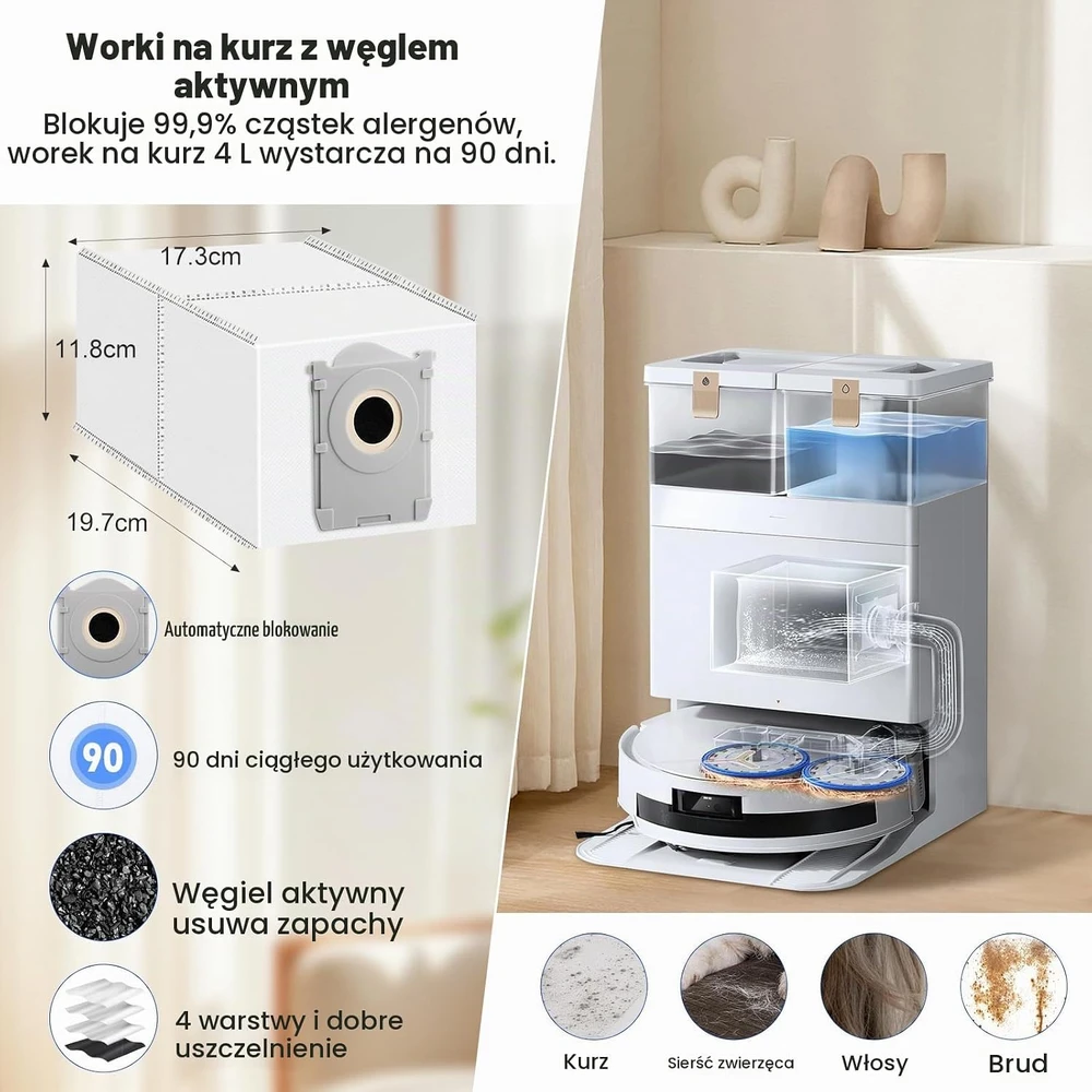Alloytool 20 dalių priedų rinkinys robotams Ecovacs Deebot T50 Omni ir T50 Pro Omni