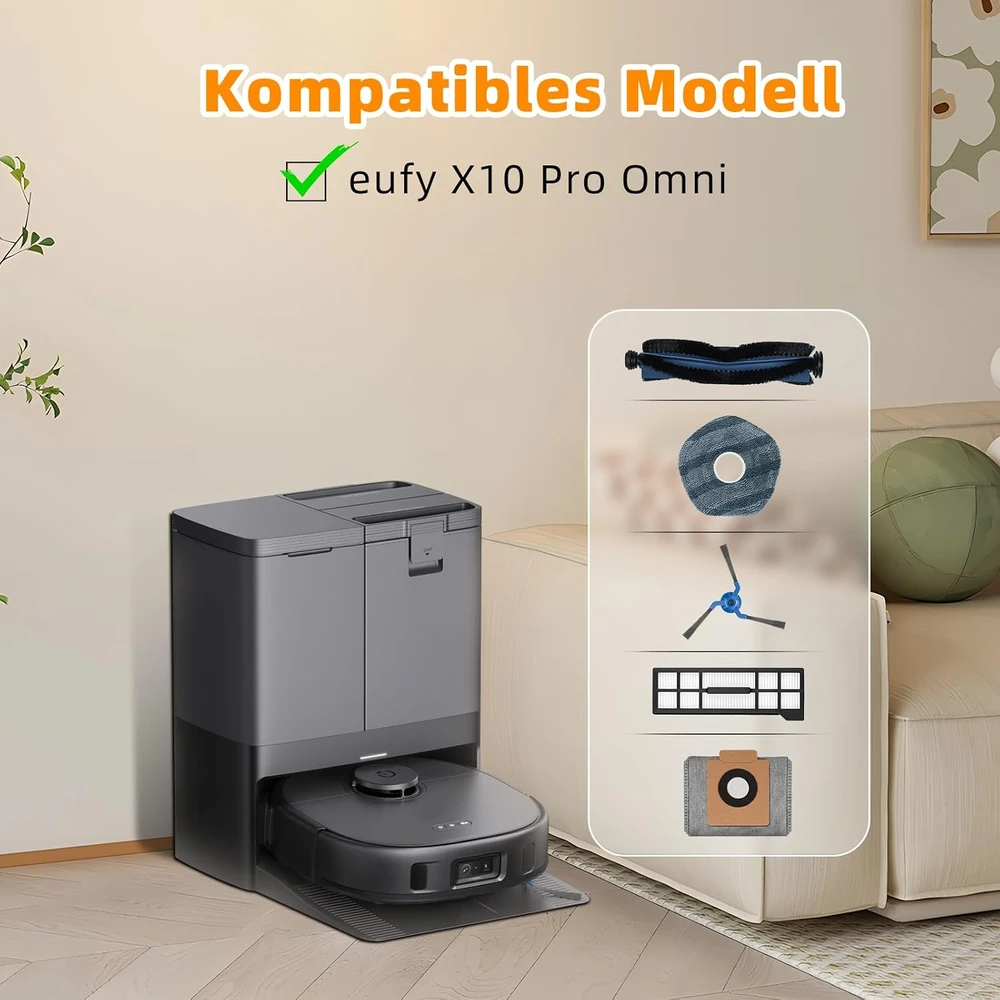 Alloytool atsarginių dalių rinkinys robotui dulkių siurbliui Eufy X10 Pro Omni, 22 vnt., E-X10