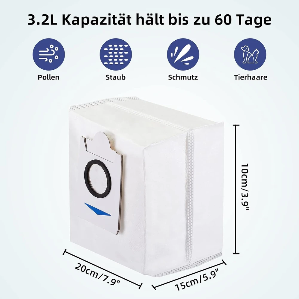 Alloytool dulkių maišeliai Ecovacs Deebot T10 Plus, X1 Plus ir X1 Omni, 8 vnt., ECVSX1