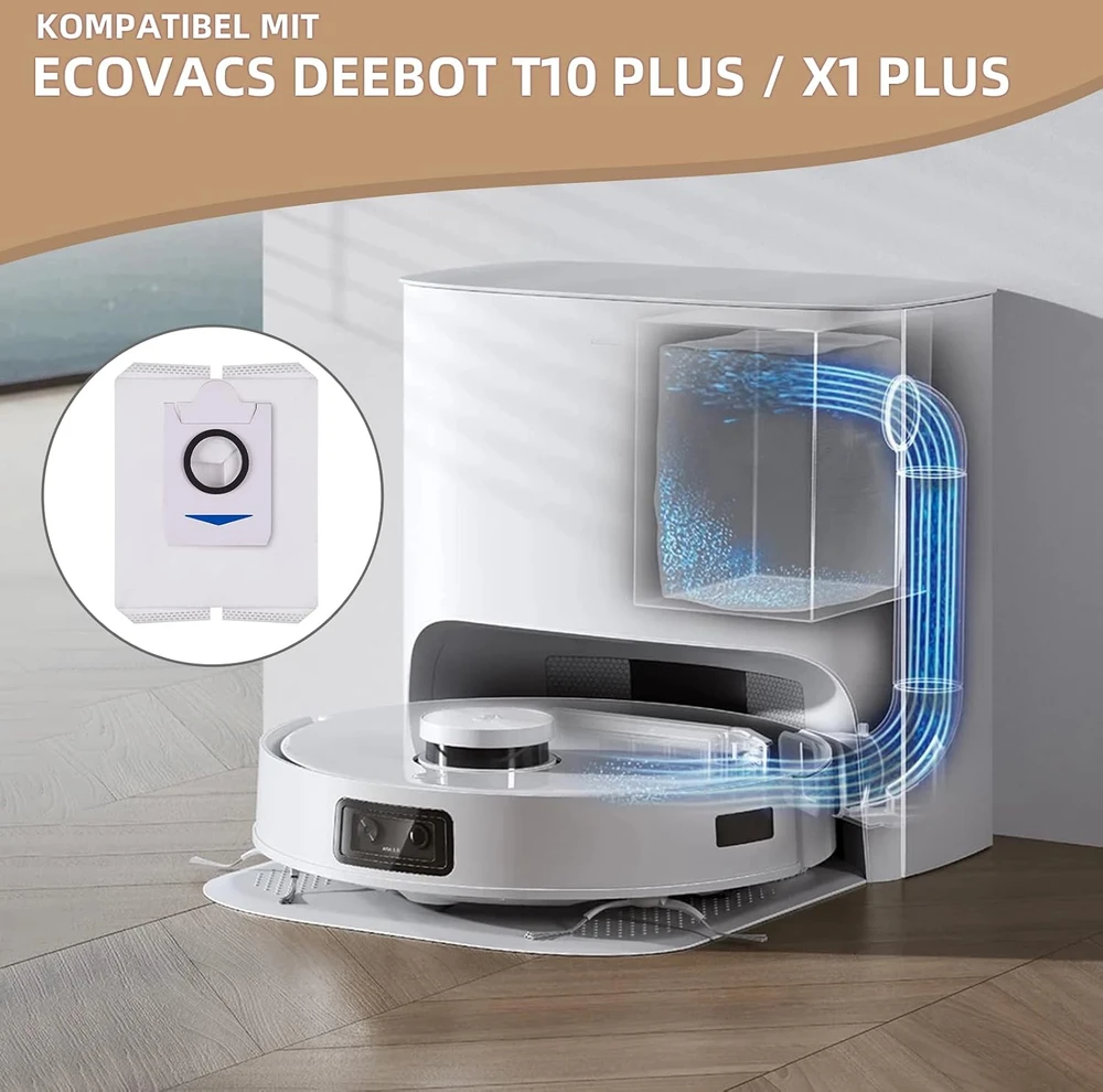 Alloytool dulkių maišeliai Ecovacs Deebot T10 Plus, X1 Plus ir X1 Omni, 8 vnt., ECVSX1