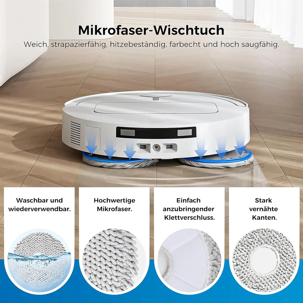Alloytool robotų dulkių siurblių šluostės Ecovacs Deebot T50, T30, T20 ir X2, 8 vnt., ET50-8W