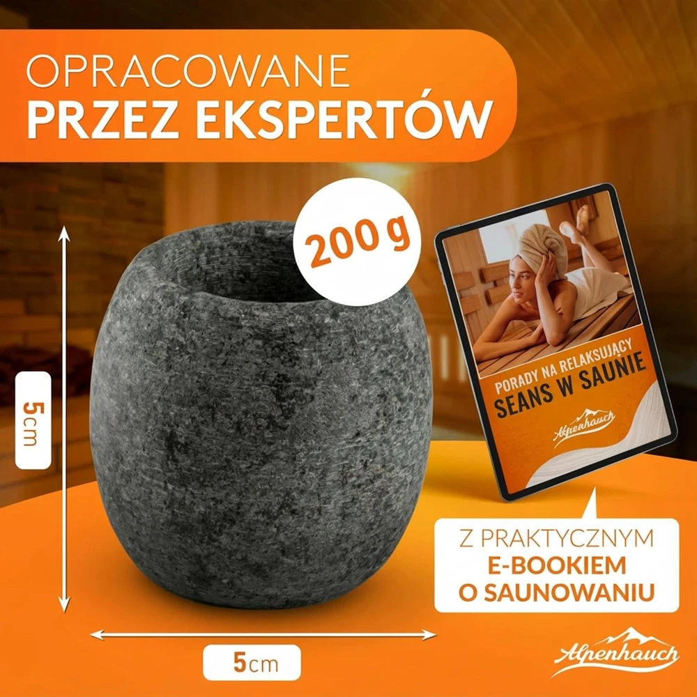 ALPENHAUCH akmeninis aromatų dubenėlis pirčiai iš steatito 4 × 4 × 5 cm