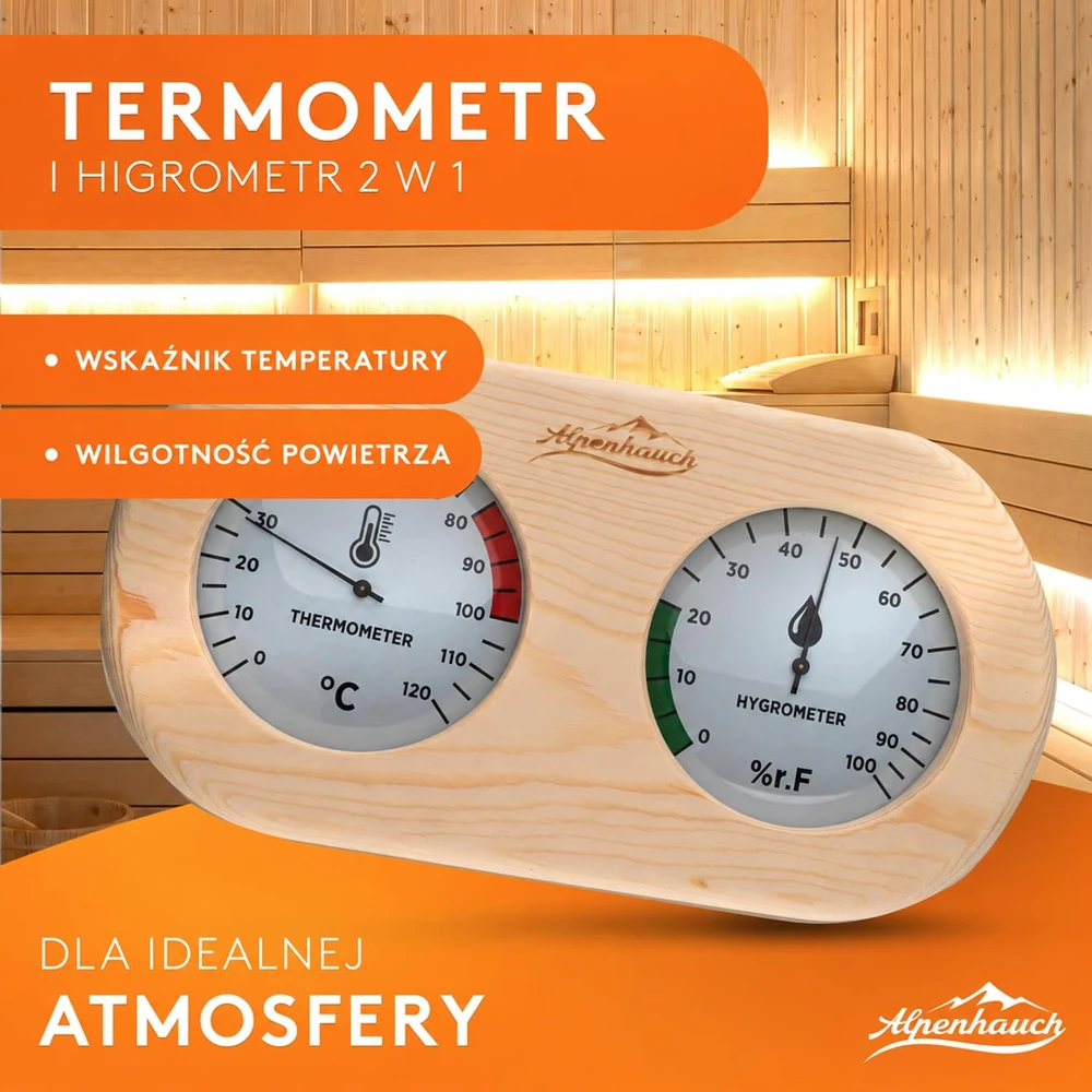 ALPENHAUCH medinis pirties termometras su higrometru ir automatiniu kalibravimu, ALP-TH1000-01