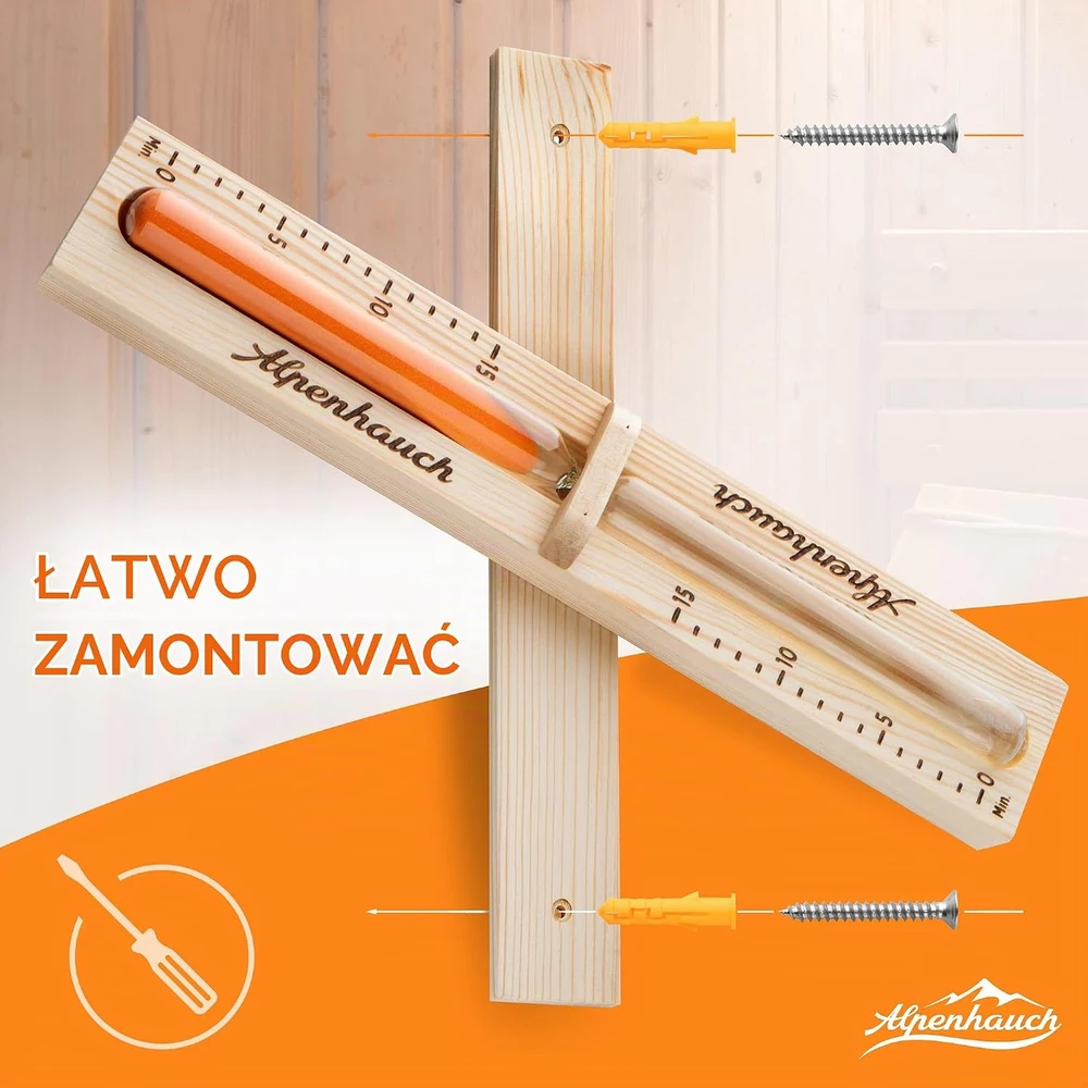ALPENHAUCH pirties smėlio laikrodis 15 min. iš natūralios medienos ALP-SU1000-01