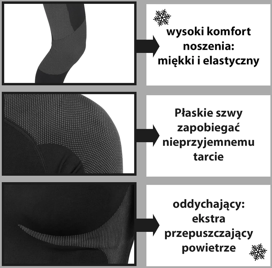 ALPIDEX vyriškas termo apatinių komplektas iš poliesterio, S-M, 15100_S/M Juodas-Pilkas