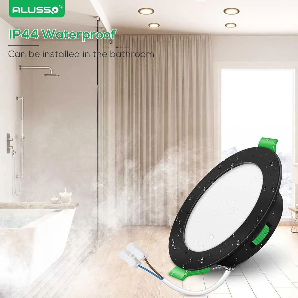 ALUSSO įleidžiamų LED šviestuvų rinkinys, 230 V, 5 W, 400 lm, IP44, 3 spalvų temperatūros, juodi, 6 vnt. DL-SS25-105LND3
