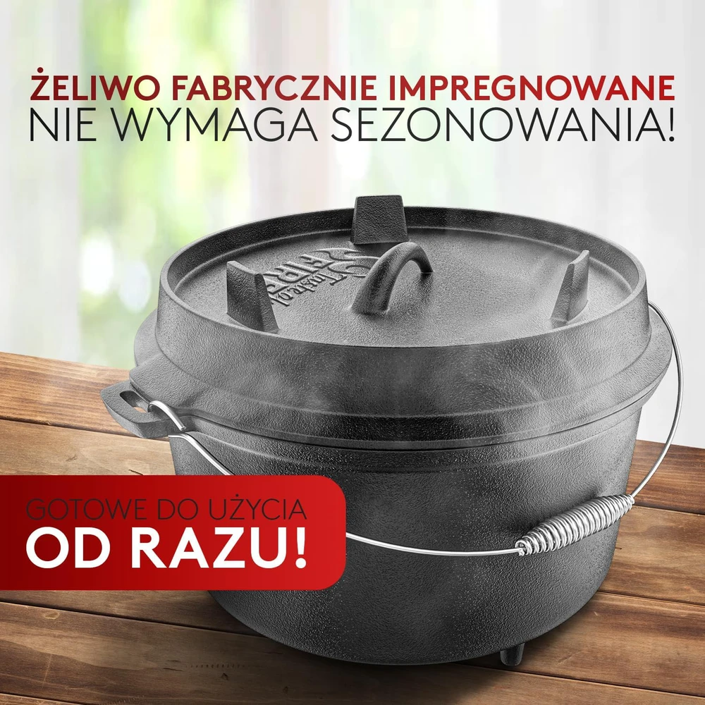 Amandi ketaus puodo rinkinys olandiškas puodas 7,4 l su kojelėmis ir 1,8 l dangčiu keptuve Bl002