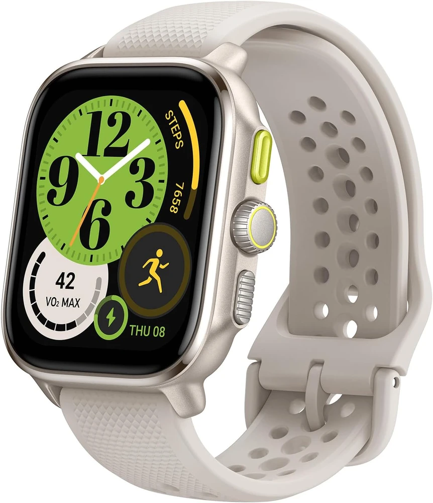 Amazfit Cheetah Square išmanusis laikrodis bėgimui su 1,75 colio AMOLED, dvigubu GPS, baltas