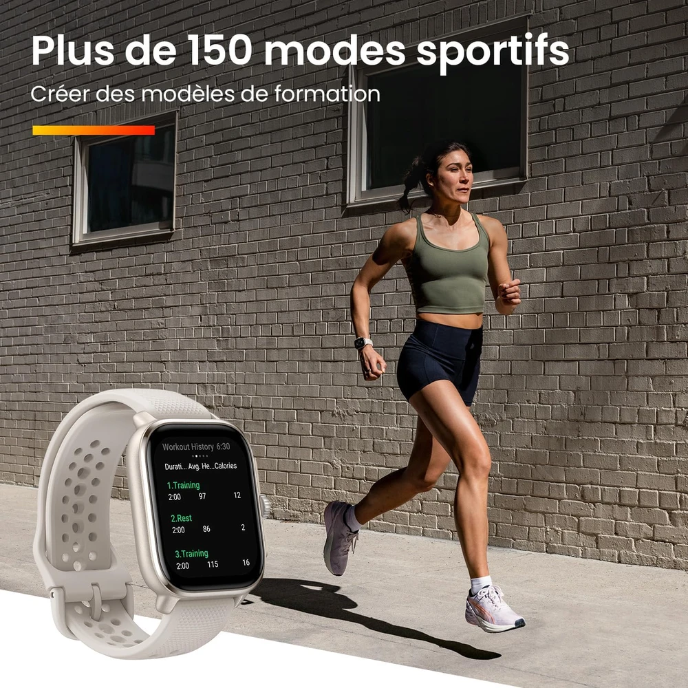 Amazfit Cheetah Square išmanusis laikrodis bėgimui su 1,75 colio AMOLED, dvigubu GPS, baltas