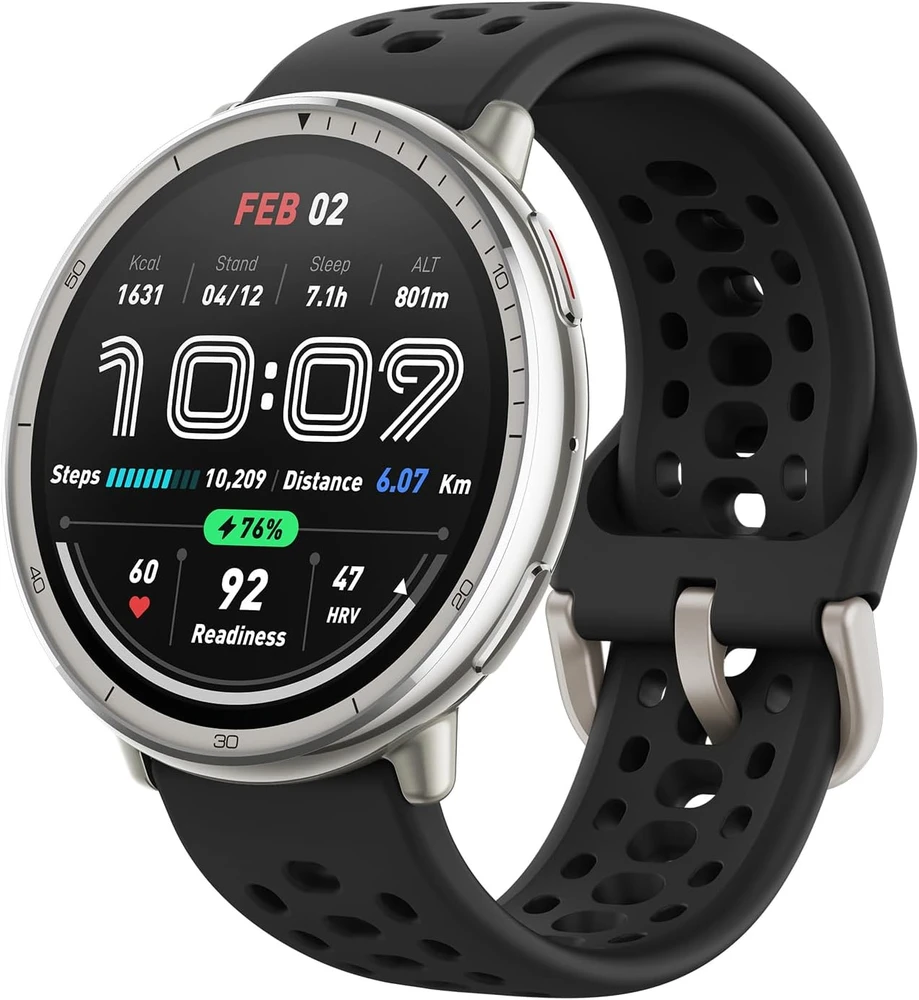 Amazfit išmanusis laikrodis Active 2, 44 mm, AMOLED, GPS, 10 d. baterija, Bluetooth, juodas