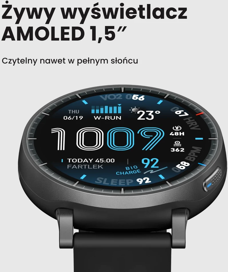 Amazfit išmanusis laikrodis Active maks. 48 mm AMOLED 1,5 colio GPS NFC 4 GB juodas