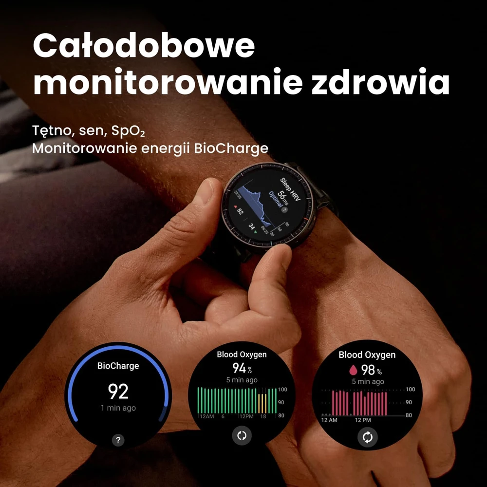 Amazfit išmanusis laikrodis Active maks. 48 mm AMOLED 1,5 colio GPS NFC 4 GB juodas