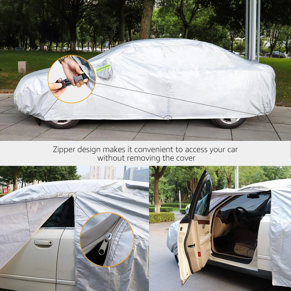 Amazon Basics automobilio uždangalas sedanams iki 480 cm, 150D Oxford, DS-CC08