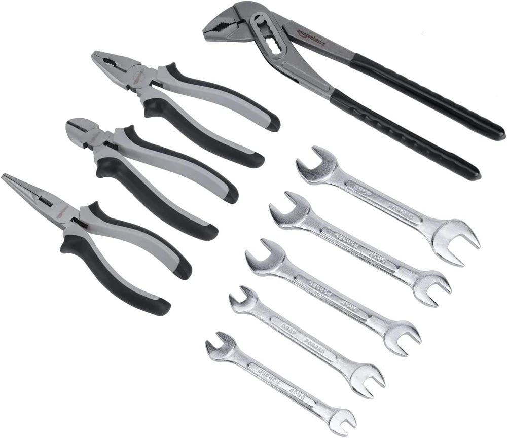 Amazon Basics namų įrankių rinkinys, 65 dalių, plienas, ergonomiška rankena, DS-JYAMZ0006
