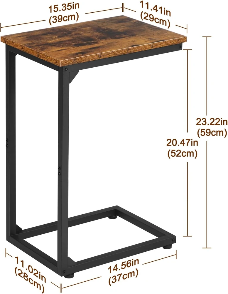 AMHANCIBLE C formos šoninis staliukas, metalinis rėmas, 39x29x59 cm, rudas, EHET02CBR-1