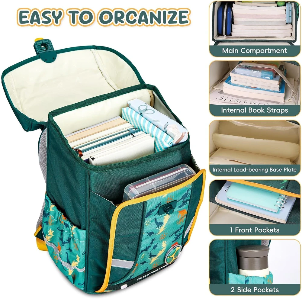Amythe vaikų ergonominė kuprinė, žalia, 18 l, vandeniui atspari, BP120440 modelis