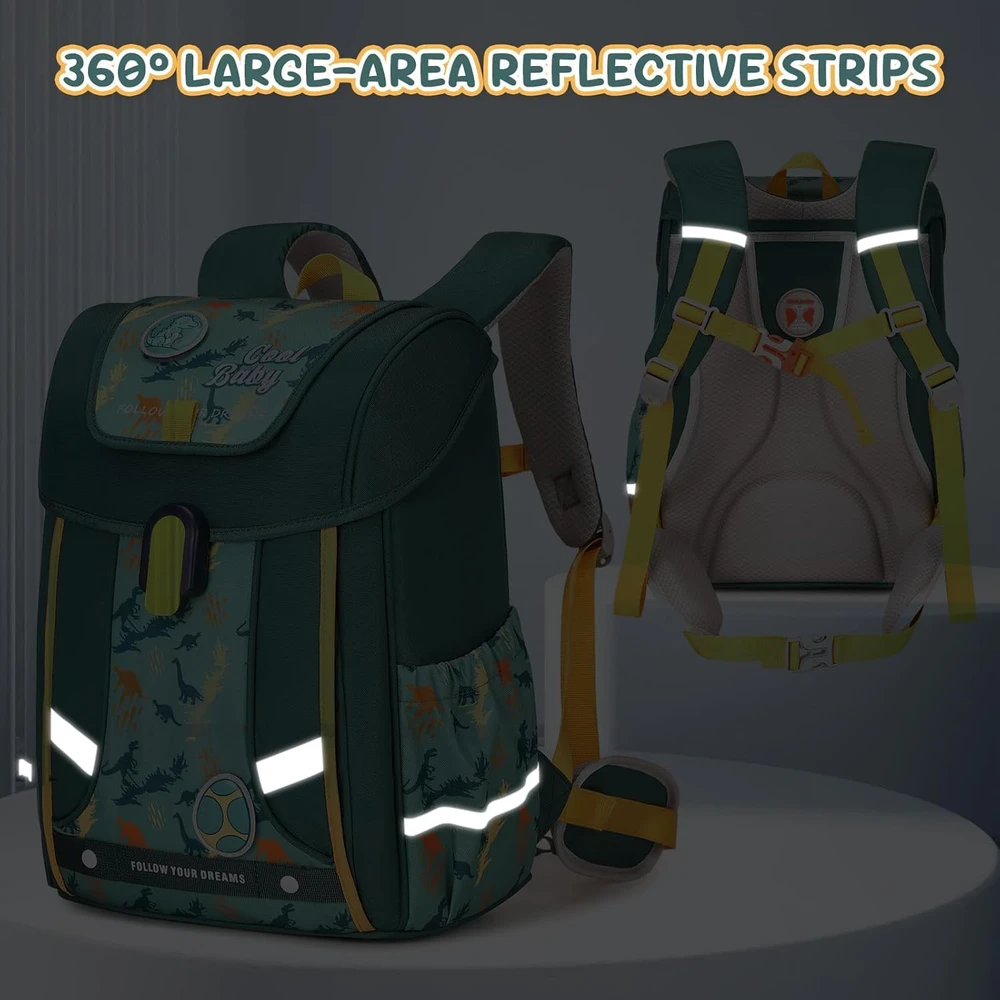 Amythe vaikų ergonominė kuprinė, žalia, 18 l, vandeniui atspari, BP120440 modelis