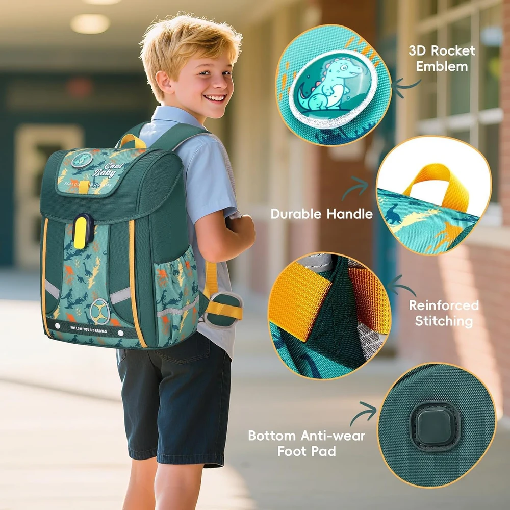 Amythe vaikų ergonominė kuprinė, žalia, 18 l, vandeniui atspari, BP120440 modelis