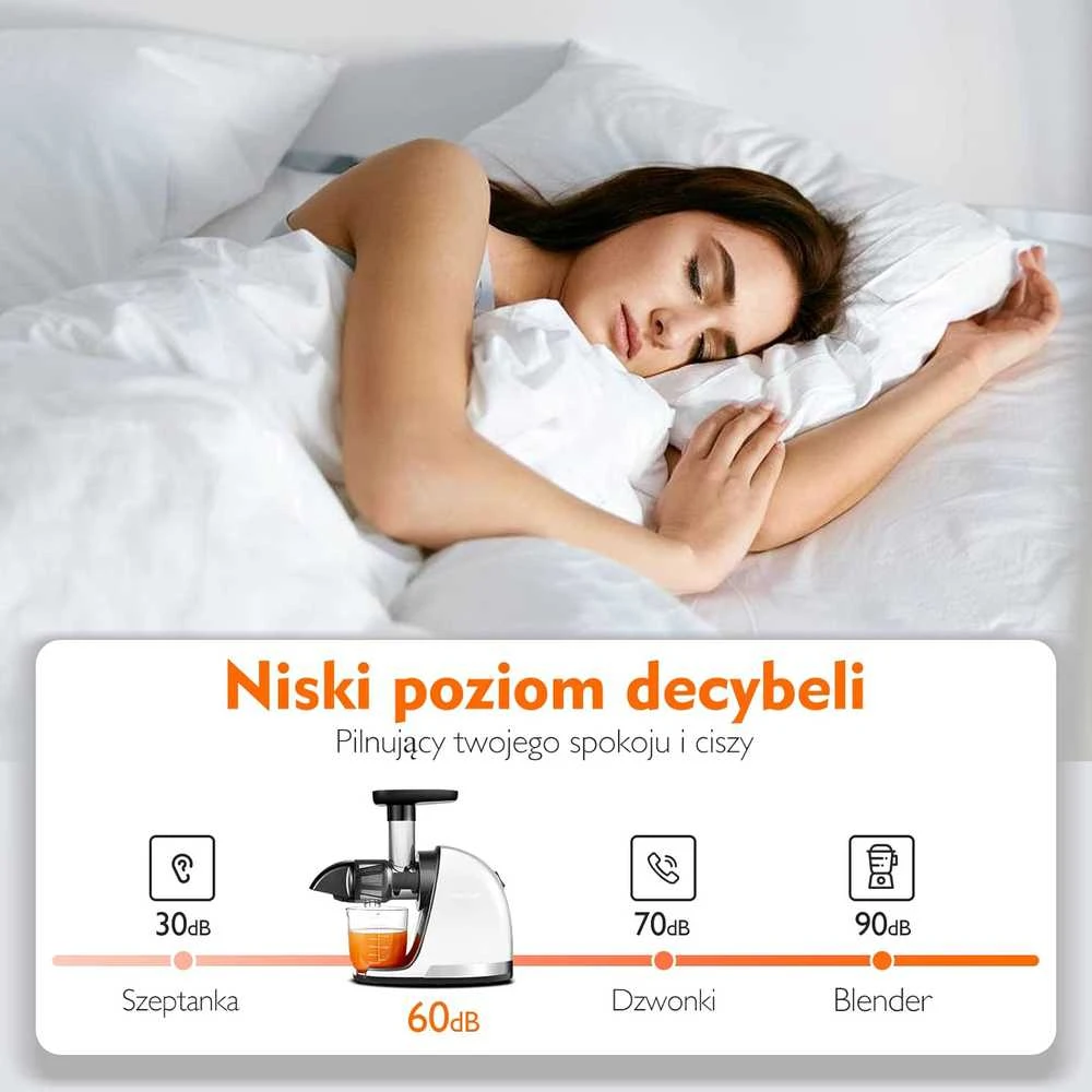 AMZCHEF lėtaeigė sulčiaspaudė, 150 W, nerūdijantis plienas, balta, ZM1501