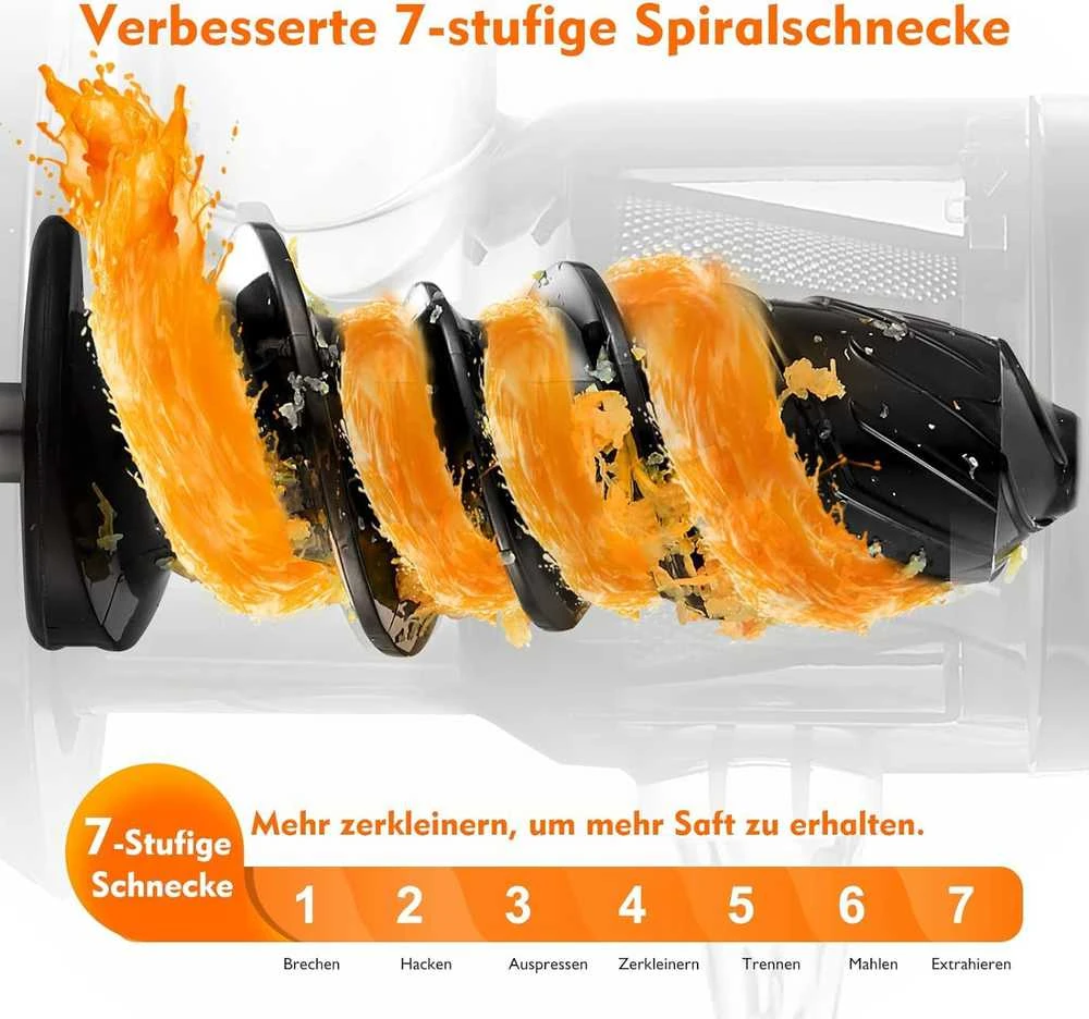 AMZCHEF lėtaeigė vaisių ir daržovių sulčiaspaudė, 150 W, žalia, ZM1501