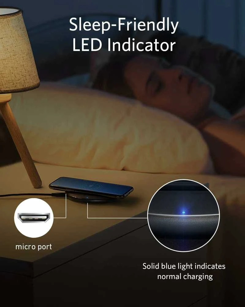 Anker 313 belaidžio įkrovimo padelis PowerWave, 10 W Qi, baltas