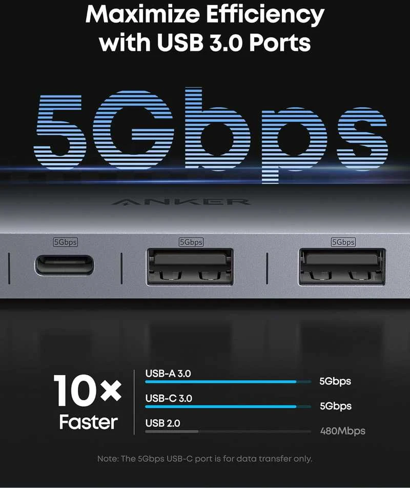 Anker 7‑in‑1 USB‑C hubas su HDMI 4K 60 Hz, 100 W PD ir SD/Micro SD skaitytuvu A83D2