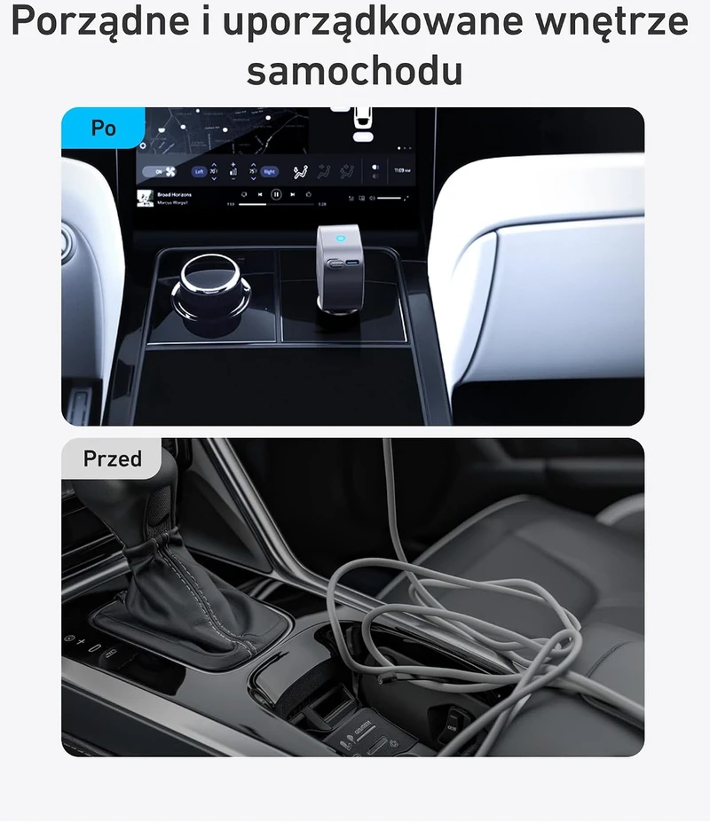 Anker automobilinis USB-C įkroviklis 75 W su 75 cm integruotu laidu ir USB-C jungtimis, ultrakompaktiškas, A2738