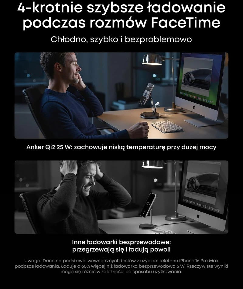 Anker belaidė 3 in 1 įkrovimo stotelė MagSafe Qi2 25 W su išmaniuoju ekranu B25X7