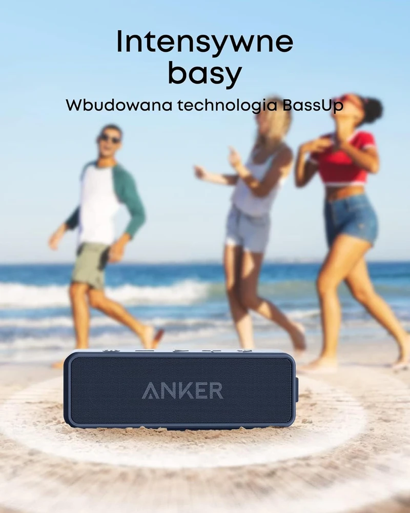 Anker belaidė Bluetooth kolonėlė, 12 W, IPX7, 24 h baterija, SoundCore 2, tamsiai mėlyna
