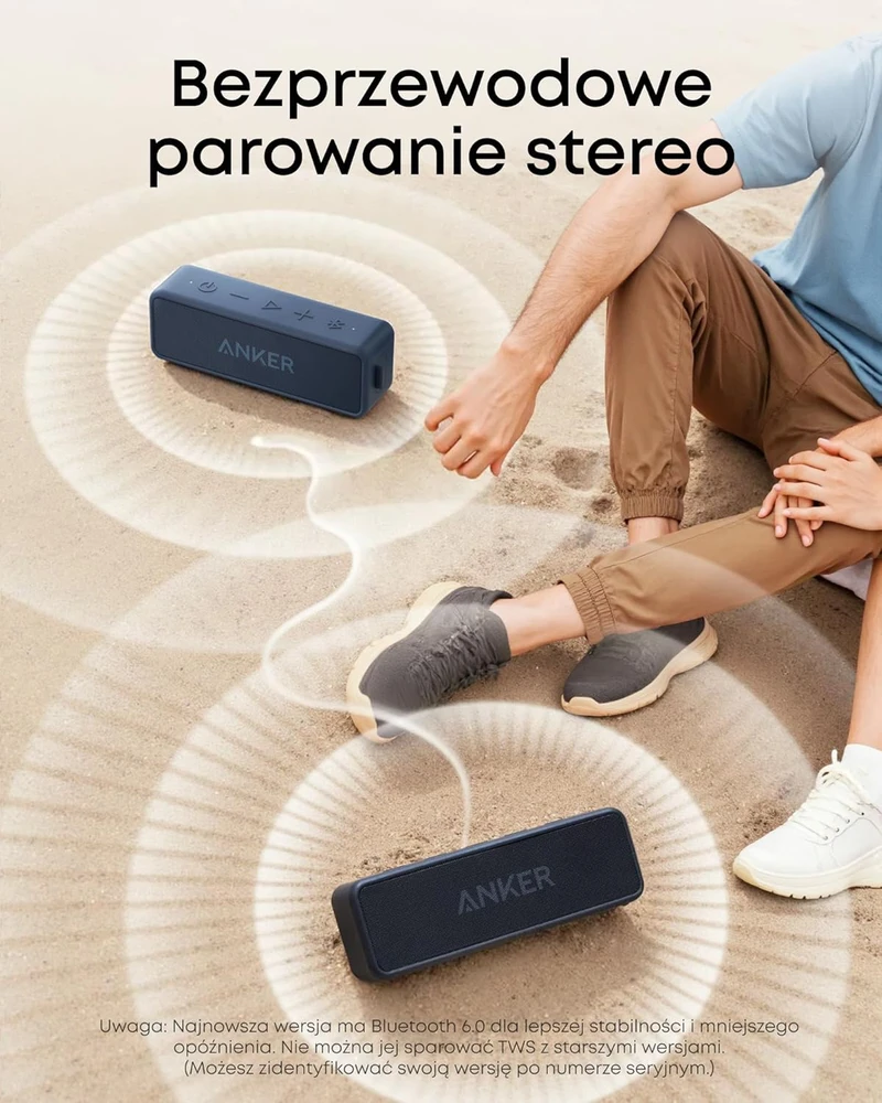 Anker belaidė Bluetooth kolonėlė, 12 W, IPX7, 24 h baterija, SoundCore 2, tamsiai mėlyna